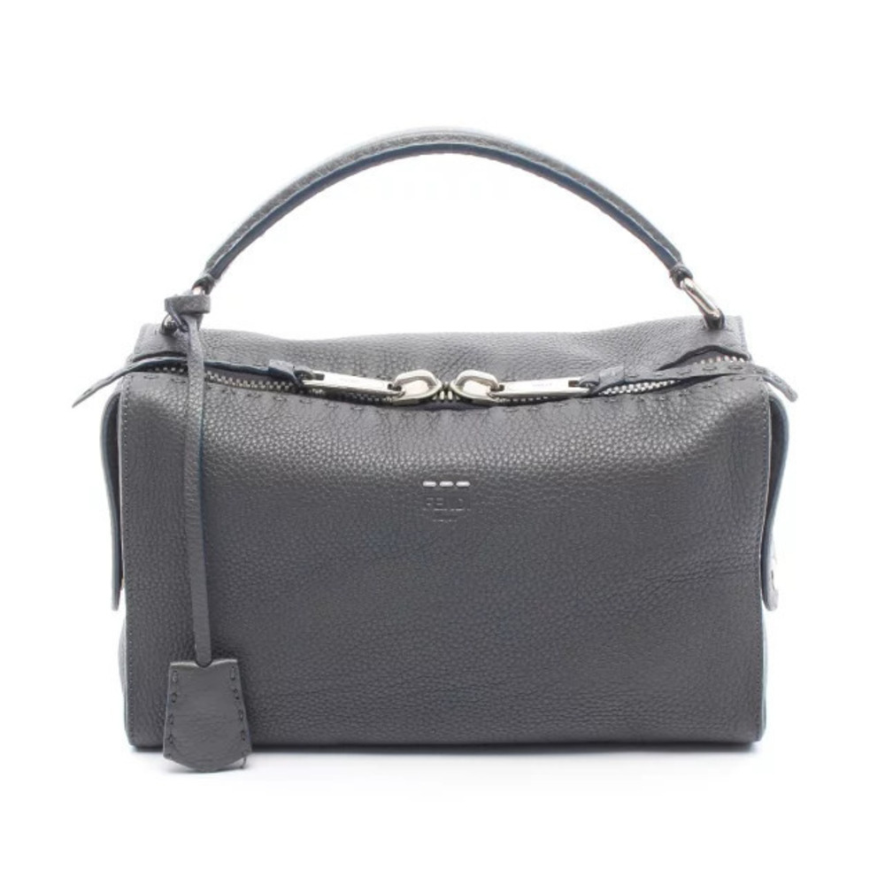 Fendi Selleria Lei Handbag Leather Gray